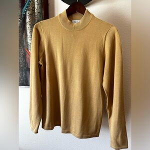 Joan Rivers Mock Turtleneck Sweater Tan Medium Long Sleeve Women